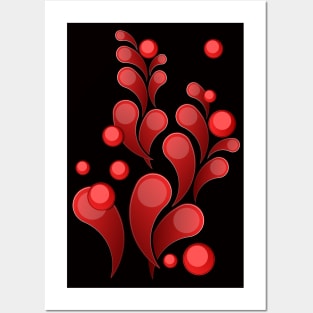 Stylish modern pattern in red Posters and Art